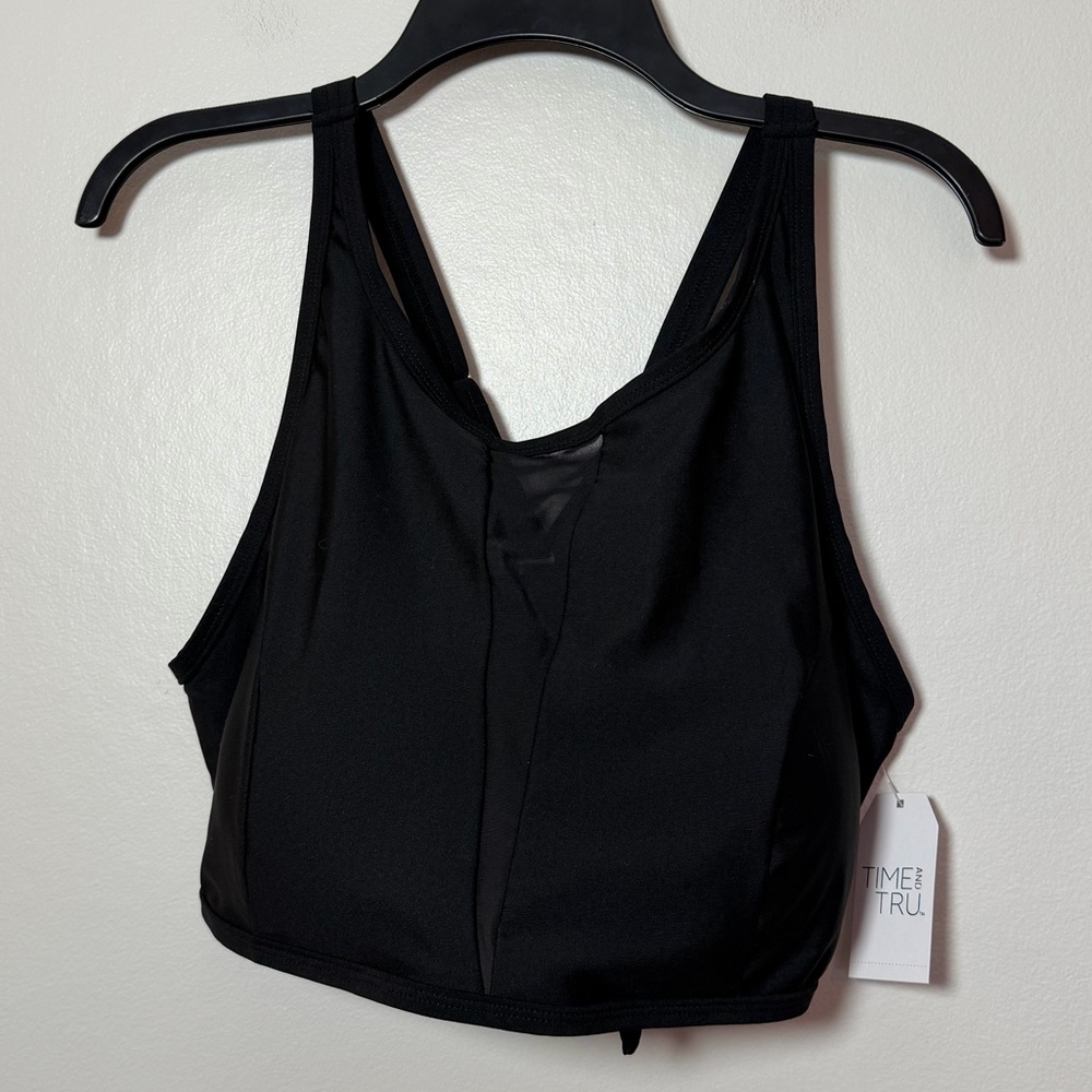 NWT Time & Tru Black Mesh Bikini Swimsuit Top - Size 2X